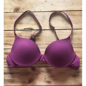Daisy Fuentes Maroon Purple Bra 34B Full Coverage Rhinestone Studs